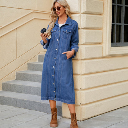 Finley – Vintage Denim Duster Jacket