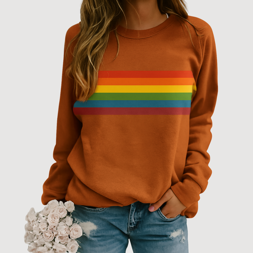 Irelia – Multicolor Stripe Crewneck Pullover