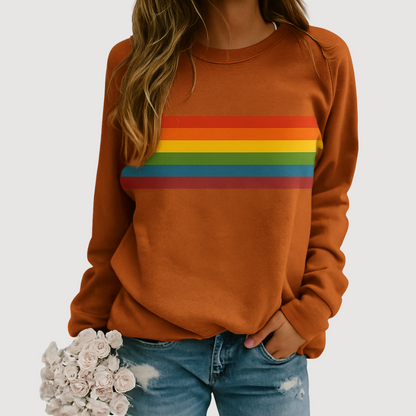 Irelia – Multicolor Stripe Crewneck Pullover