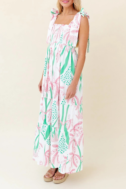 Saffron – Boho Smocked Maxi Dress