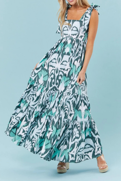 Saffron – Boho Smocked Maxi Dress