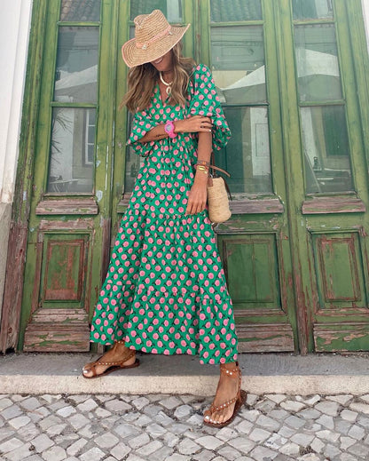 Olive – Loose Fit Boho Maxi Dress