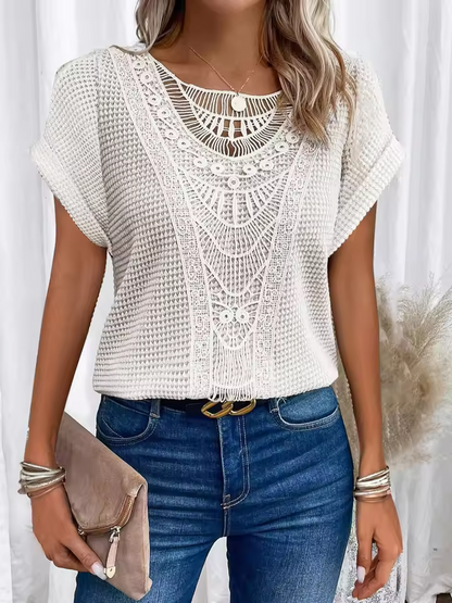 Esther – Boho Crochet Detail Top