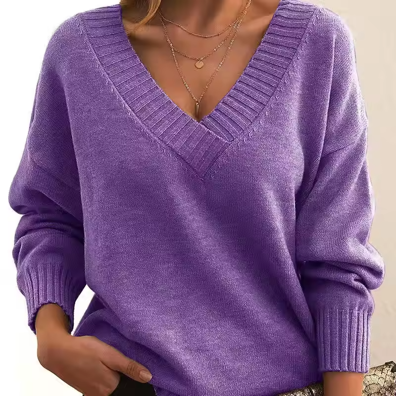 Marisa – V-Neck Knit Sweater