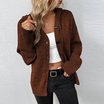 Alina –  Relaxed Hooded Knit Cardigan