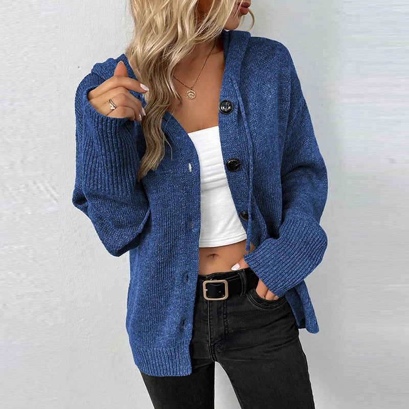 Alina –  Relaxed Hooded Knit Cardigan