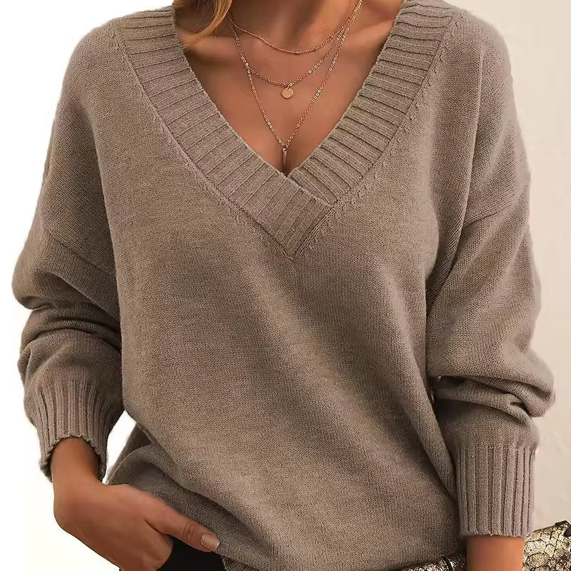 Marisa – V-Neck Knit Sweater