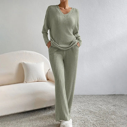 Bianca – V-Neck Knit Lounge Set