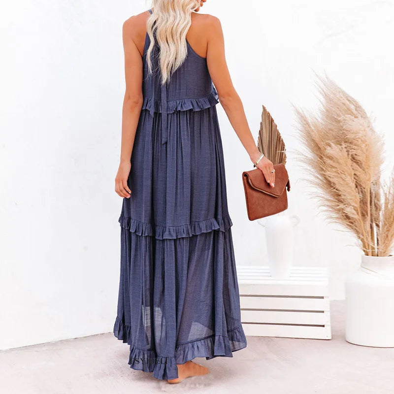 Lila – Halterneck Maxi Dress