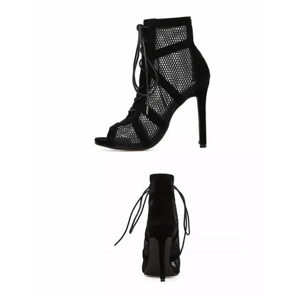 Rina – Mesh Lace-Up Sandals