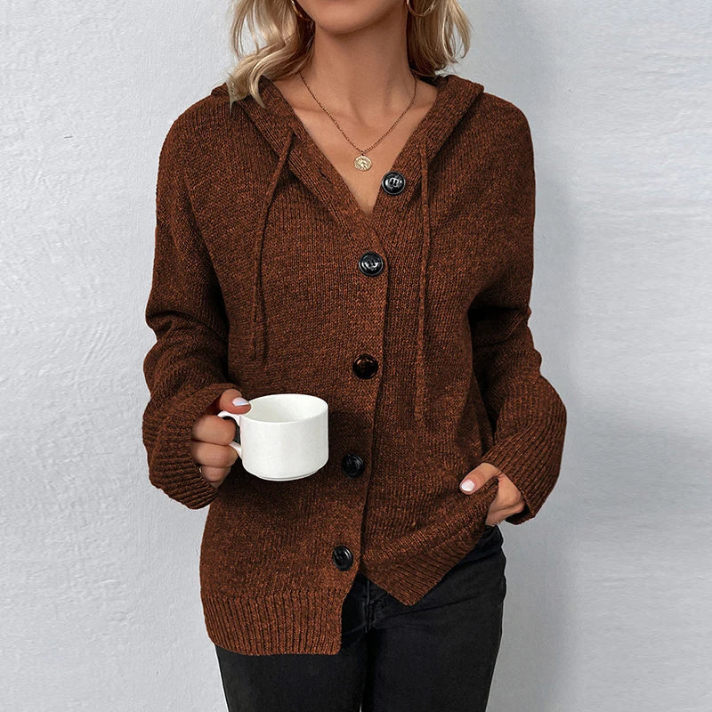 Alina –  Relaxed Hooded Knit Cardigan
