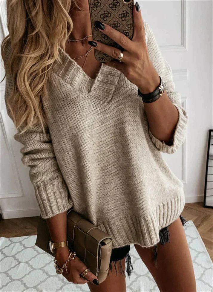Lexi – Elegant Knit V-Neck Sweater