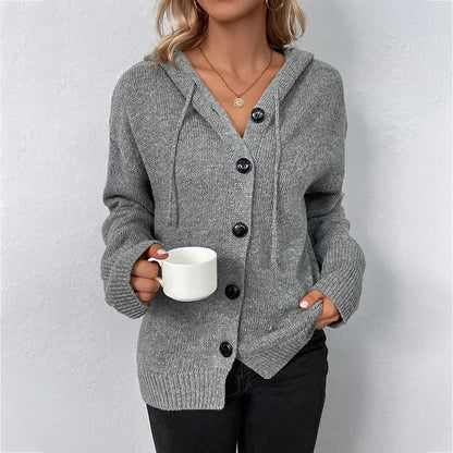 Alina –  Relaxed Hooded Knit Cardigan