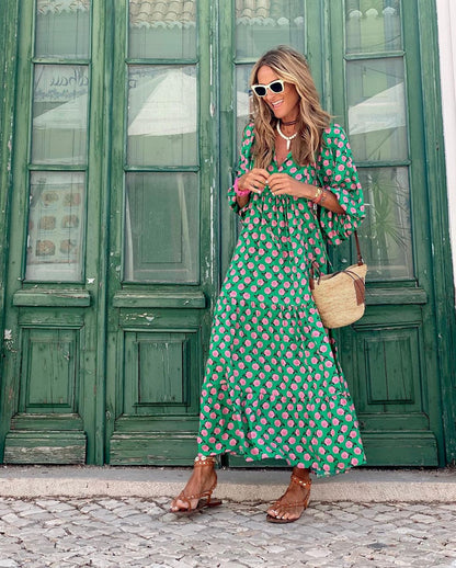 Olive – Loose Fit Boho Maxi Dress