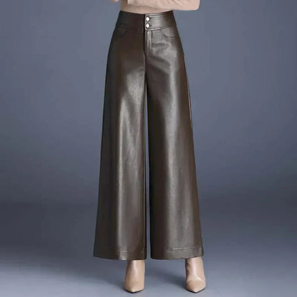 Dahlia – Wide-Cut Leather Trousers