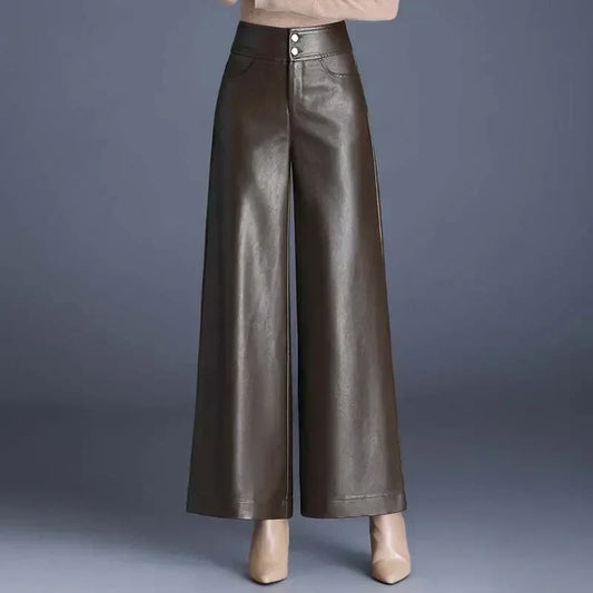 Dahlia – Wide-Cut Leather Trousers