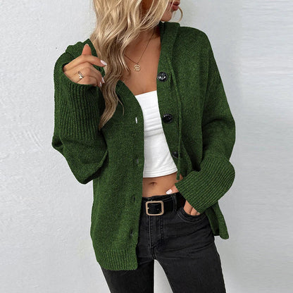Alina –  Relaxed Hooded Knit Cardigan