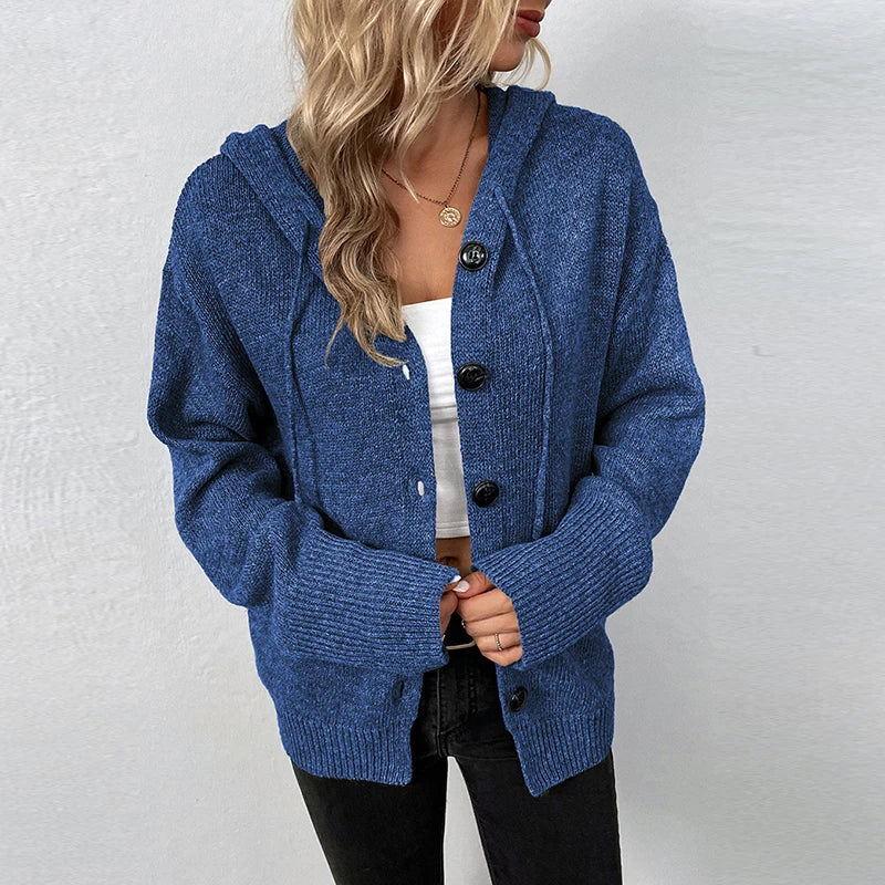 Alina –  Relaxed Hooded Knit Cardigan