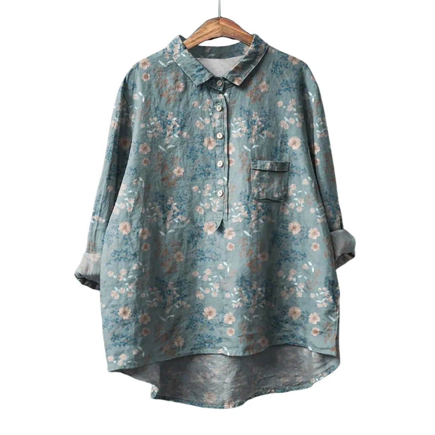 Leah – Elegant Long Sleeve Floral Shirt