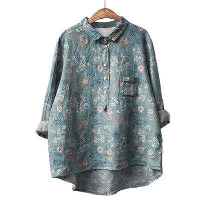 Leah – Elegant Long Sleeve Floral Shirt