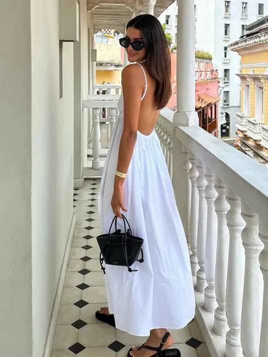 Sydney – Elegant White Midi Dress