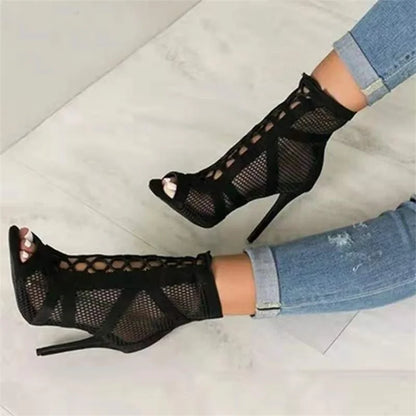 Rina – Mesh Lace-Up Sandals