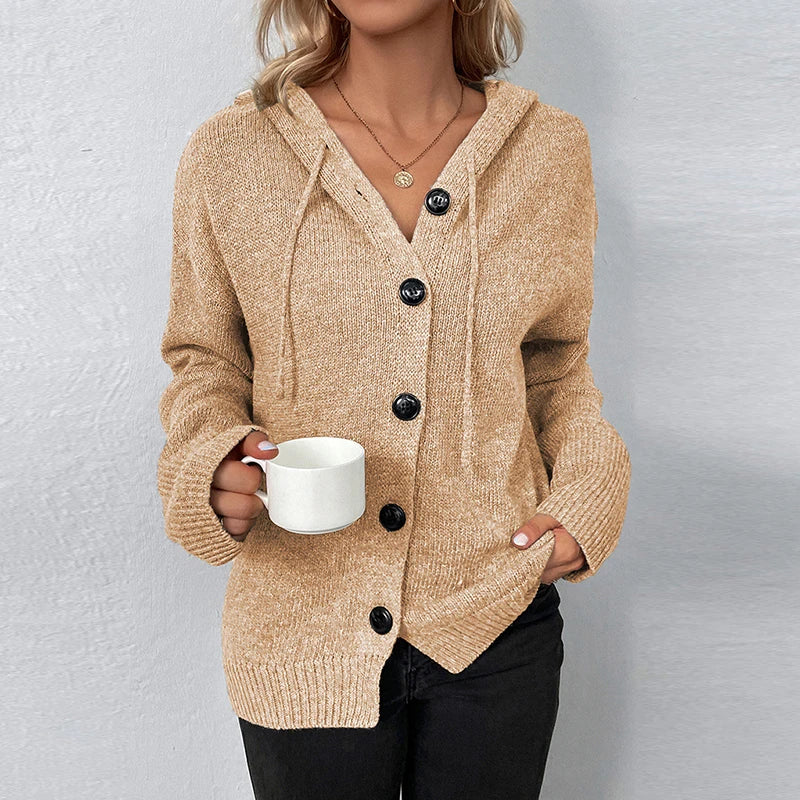 Alina –  Relaxed Hooded Knit Cardigan