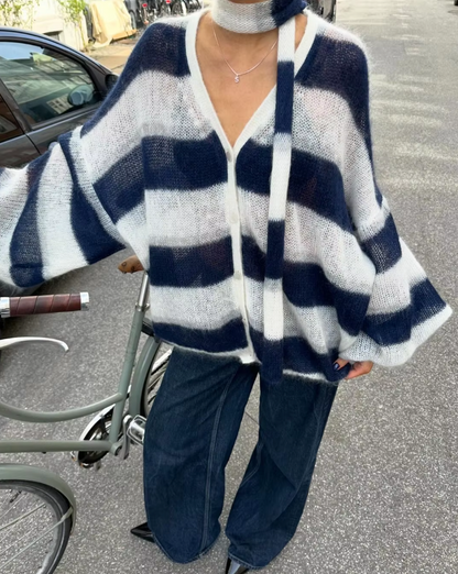 Kinsley – Elegant Cardigan & Scarf Set