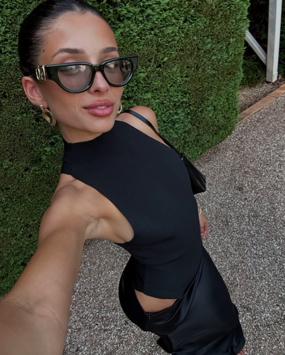 Harmony – High Neck Asymmetrical Maxi Dress