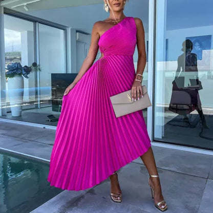 Skyla – Sculpted Pleats Maxi Dress