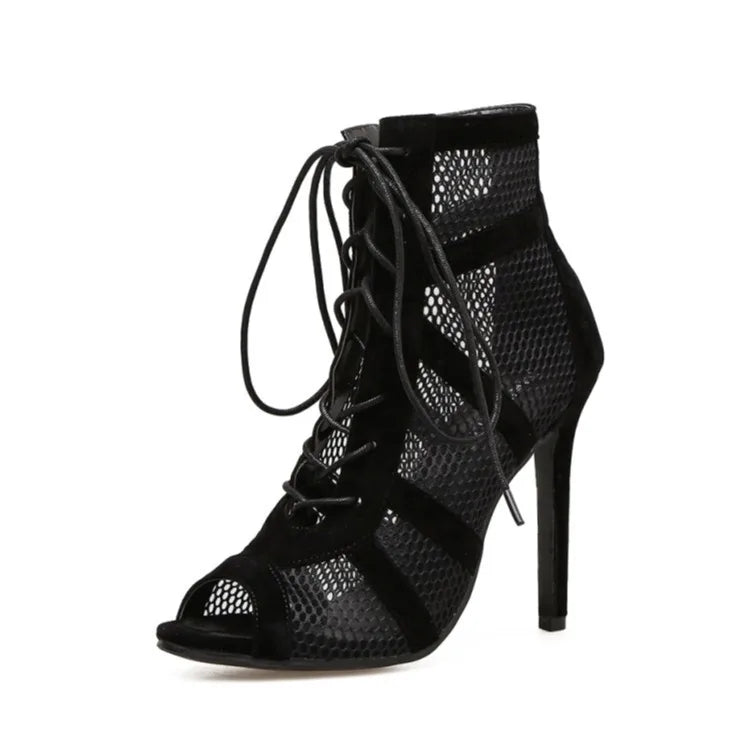 Rina – Mesh Lace-Up Sandals