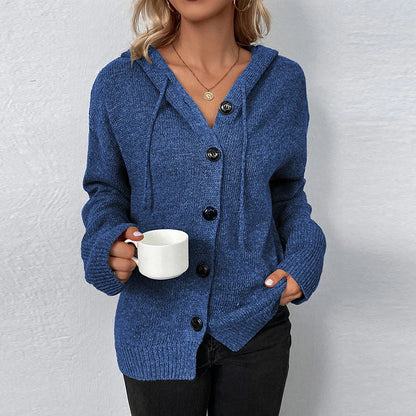 Alina –  Relaxed Hooded Knit Cardigan