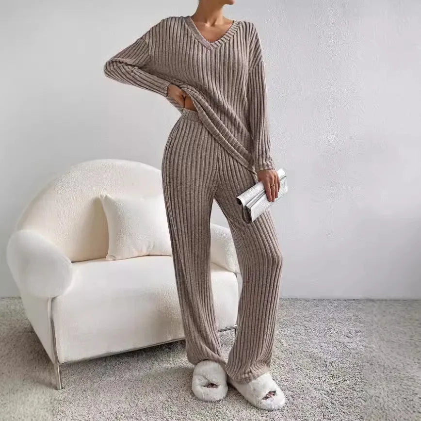 Bianca – V-Neck Knit Lounge Set