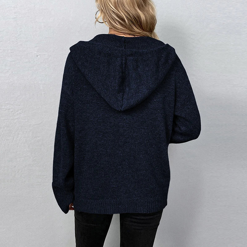 Alina –  Relaxed Hooded Knit Cardigan