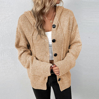 Alina –  Relaxed Hooded Knit Cardigan