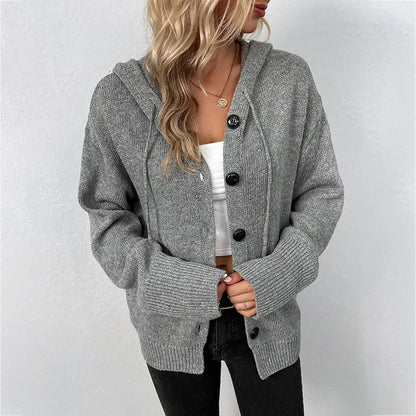 Alina –  Relaxed Hooded Knit Cardigan