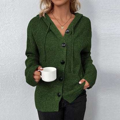 Alina –  Relaxed Hooded Knit Cardigan