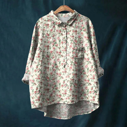 Leah – Elegant Long Sleeve Floral Shirt