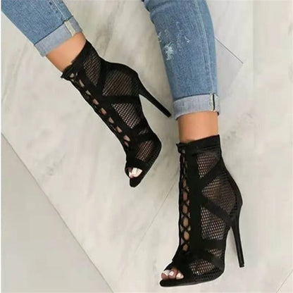 Rina – Mesh Lace-Up Sandals