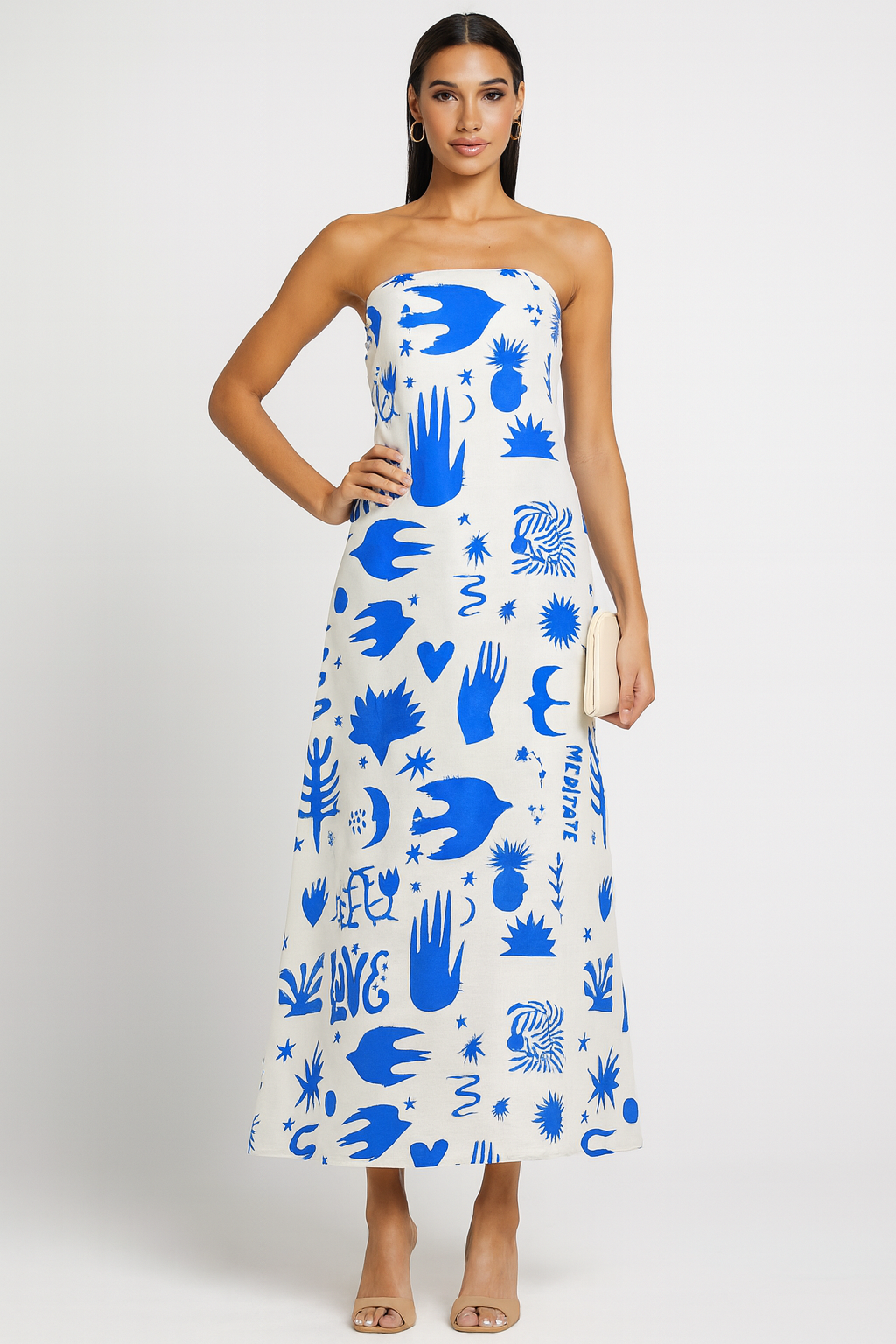 Fleur – Tropical Print Strapless Dress