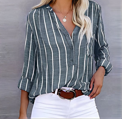 Cora – Relaxed Striped Button-Down Shirt