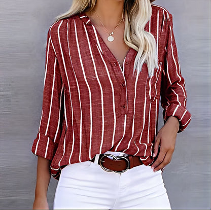 Cora – Relaxed Striped Button-Down Shirt