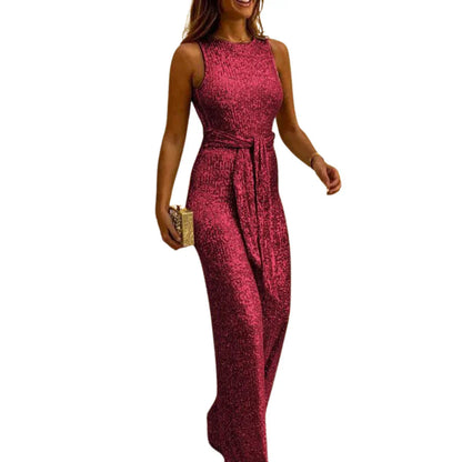 Lila – Backless Glitter Jumpsuit