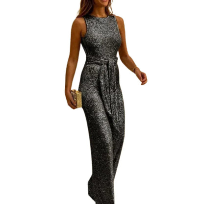Lila – Backless Glitter Jumpsuit