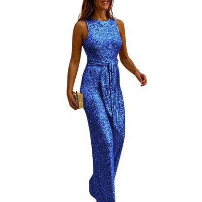 Lila – Backless Glitter Jumpsuit