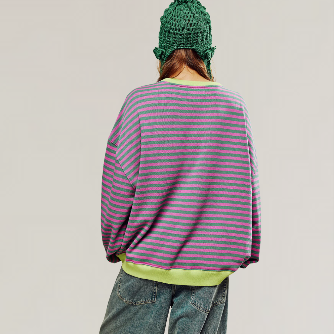 Sage – Oversized Striped Sweater