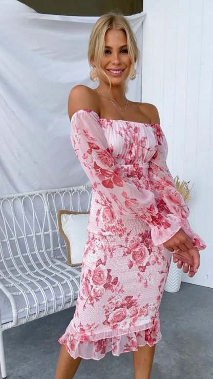 Miri – Floral Off-Shoulder Midi Dress