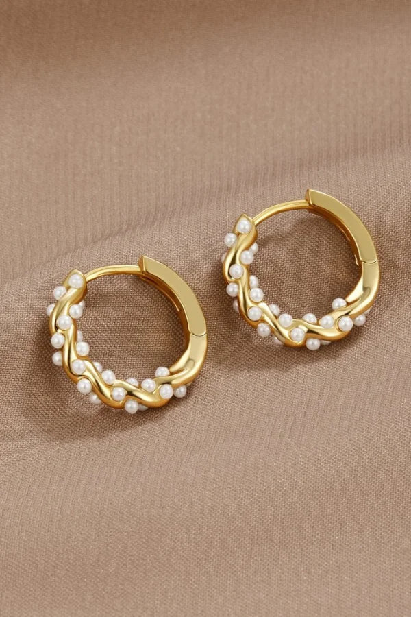 Siena – Pearl Hoop Earrings