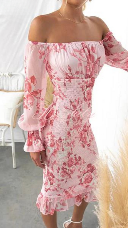Miri – Floral Off-Shoulder Midi Dress