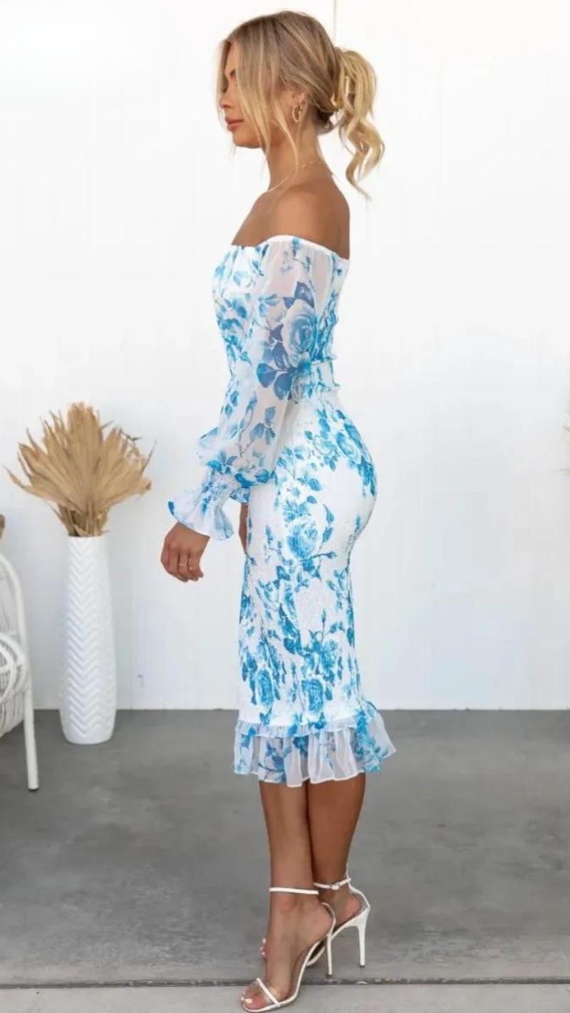 Miri – Floral Off-Shoulder Midi Dress